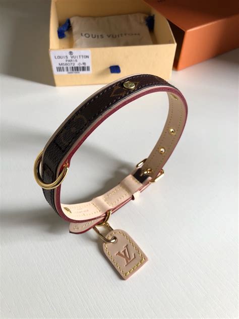 louis vuitton collar fake|Louis Vuitton collar and leash.